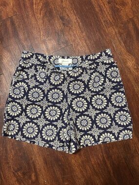 elevenses Navy and Cream Floral Medallion Shorts